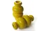 50mm Yellow Wood Large Hole Beads Fancy Tube Vintage Macrame Beads